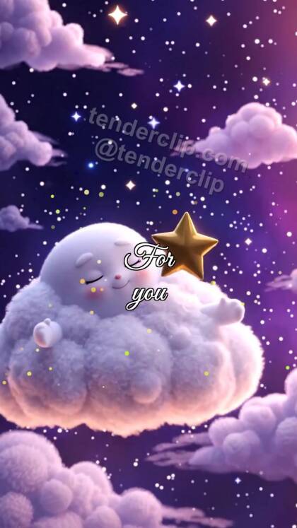 For you: sleepy cloud carries a star