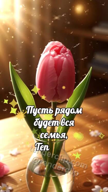 С днём матери: Тюльпан прячет сердечко