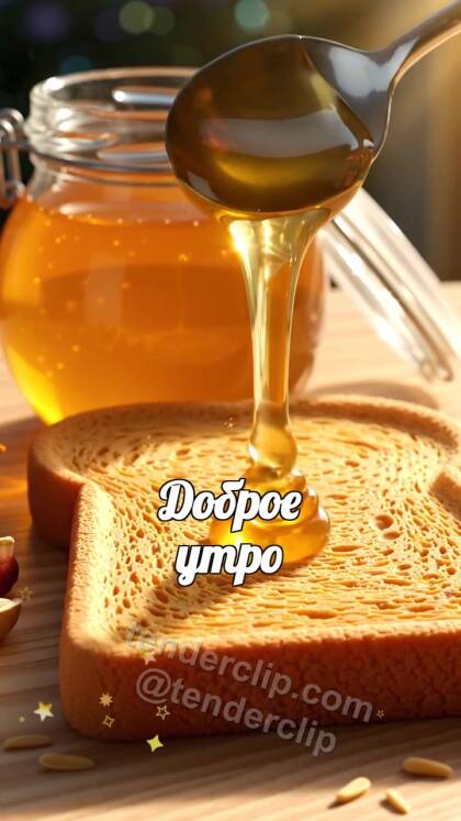 Доброе утро: капля мёда ложится на тост