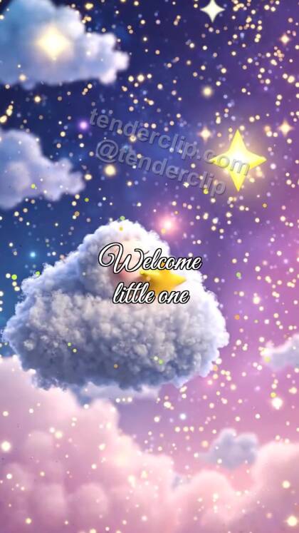 Welcome little one: sleepy cloud carries a star