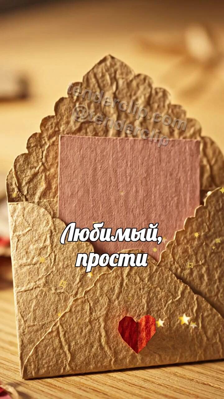 Любимый, прости: конверт обнимает открытку