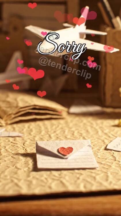 Sorry: paper plane brings a note