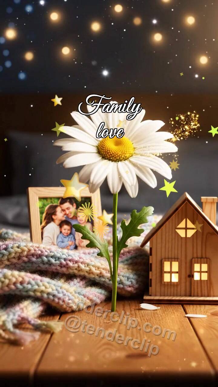 Family love: flower is offered forward