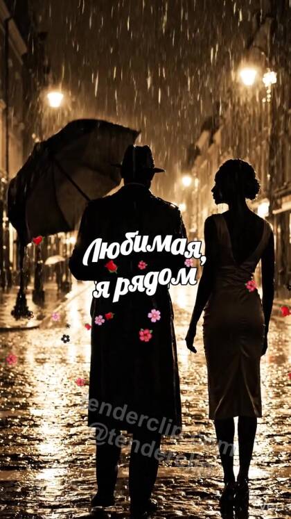 Любимая, я рядом: мужчина закрывает женщину от дождя