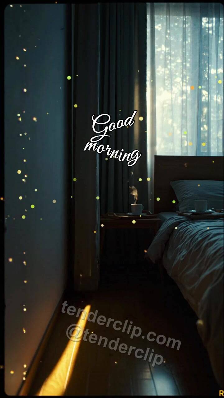 Good morning: a sunbeam opens the curtains