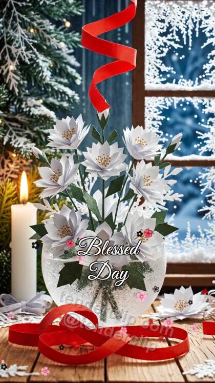 Blessed Day: ribbon fixes the decoration