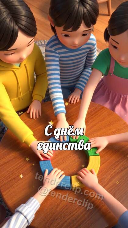 С днём единства: дети складывают общий круг