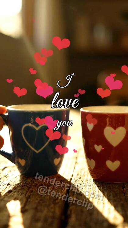 I love you: two cups move closer