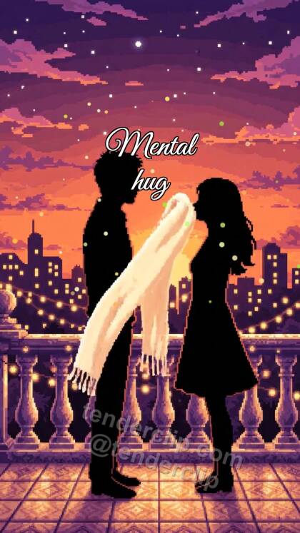 Mental hug: one scarf hugs two people