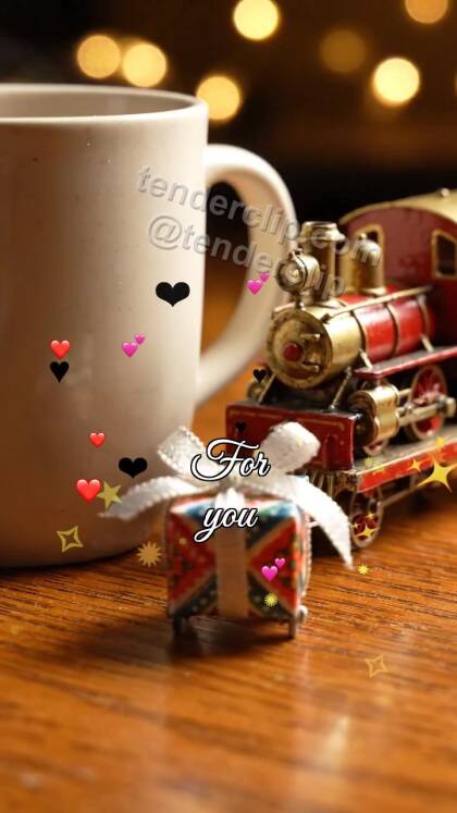 For you: toy train delivers a gift