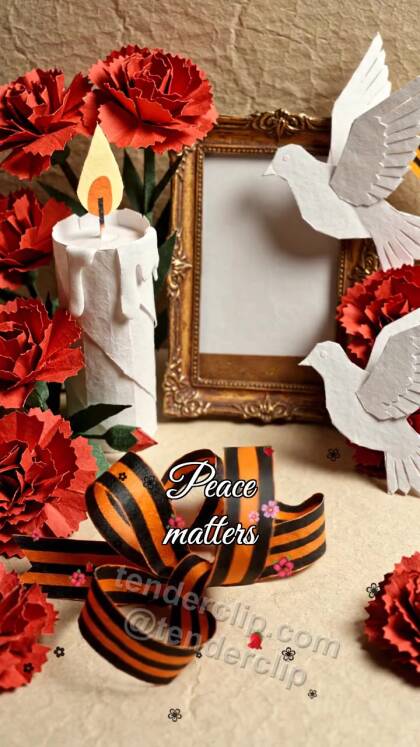Peace matters: ribbon fixes the decoration