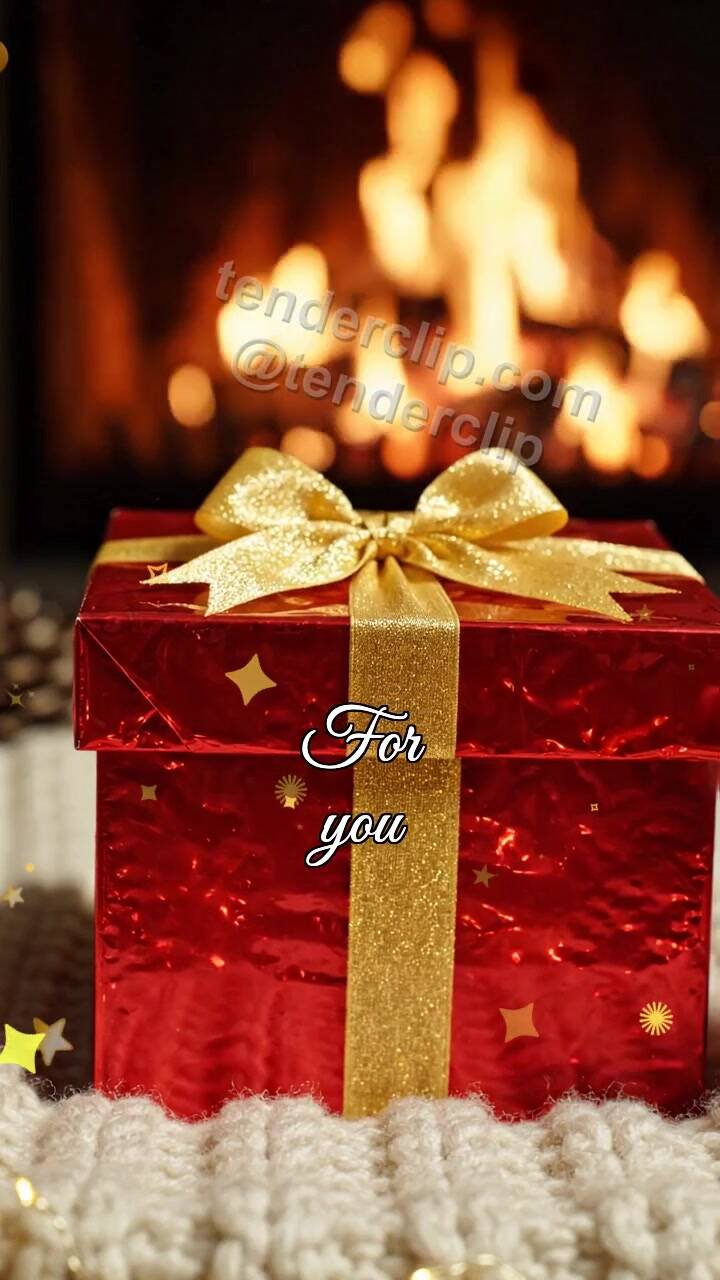 For you: gift box shyly opens