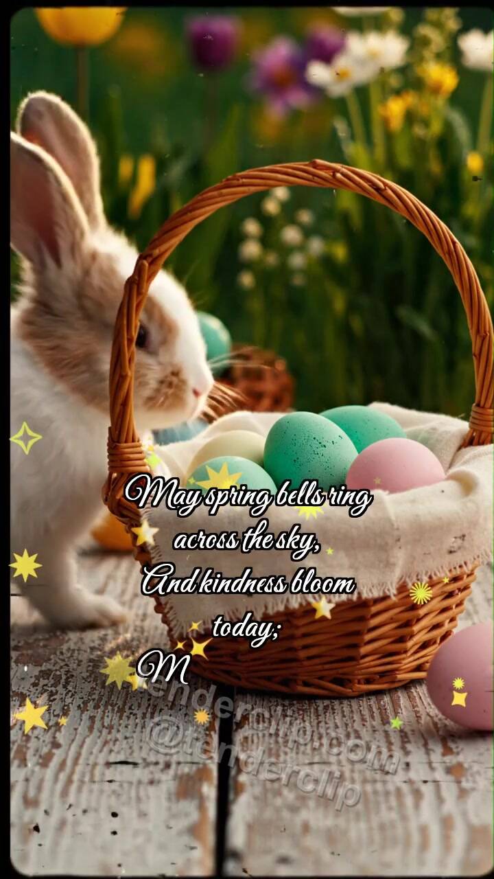 Happy Easter: Bunny Hides Sunbeam