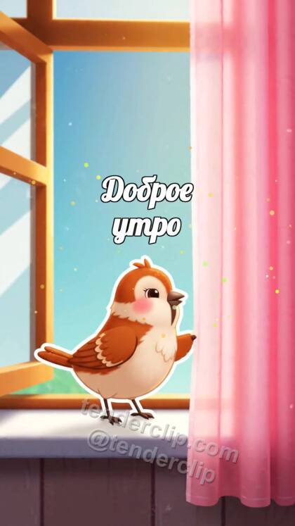 Доброе утро: воробей открывает вид из окна