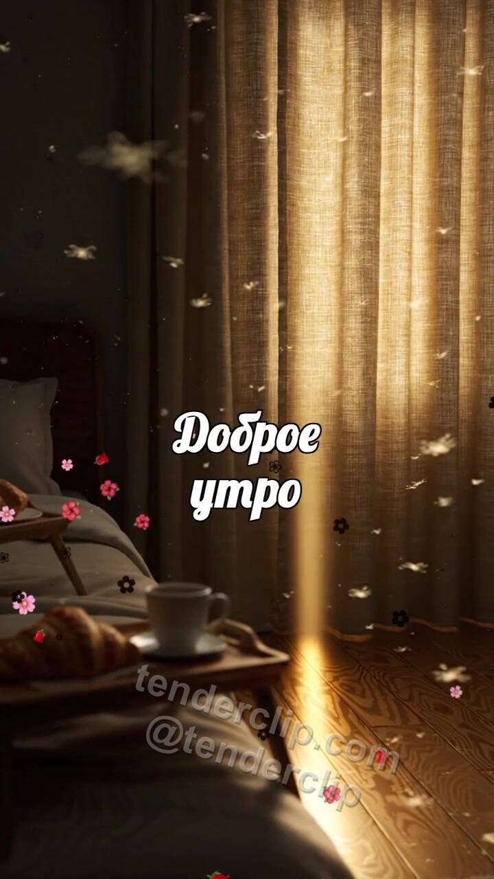 Доброе утро: солнечный луч открывает шторы