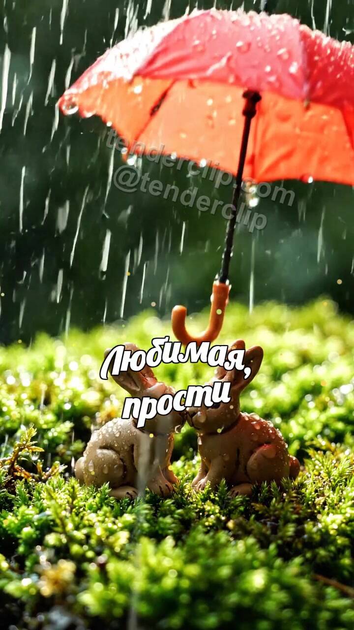 Любимая, прости: зонтик укрывает двоих