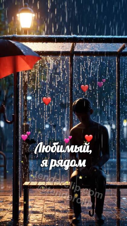 Любимый, я рядом: женщина закрывает мужчину от дождя
