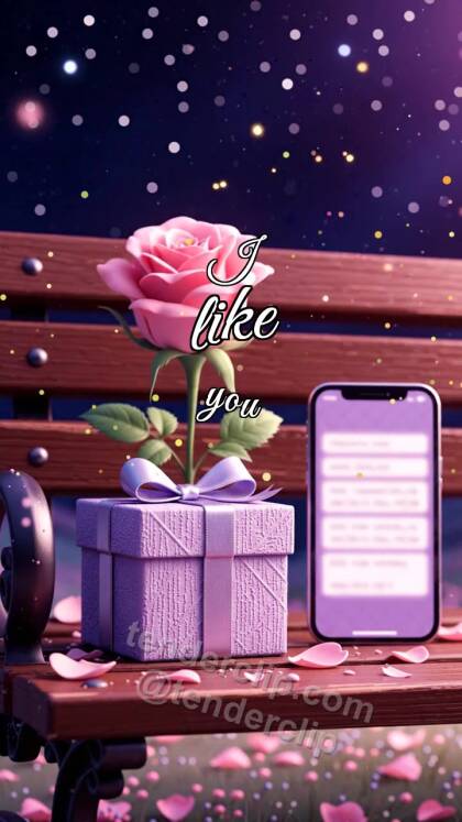 I like you: flower is offered forward