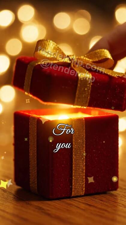For you: gift box shyly opens