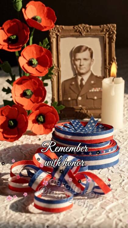 Remember with honor: ribbon fixes the decoration