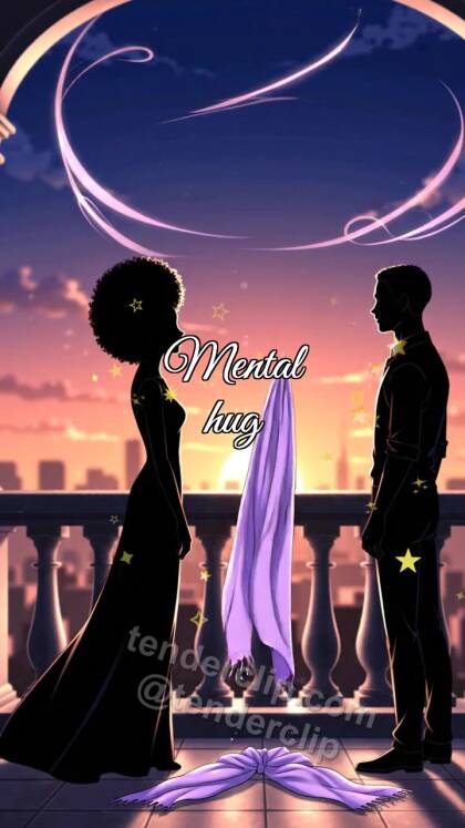 Mental hug: one scarf hugs two people