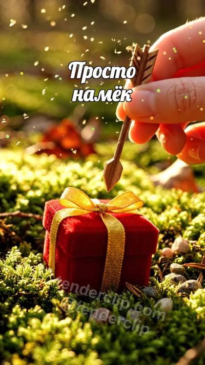 Просто намёк: крошечная стрелка указывает на подарок