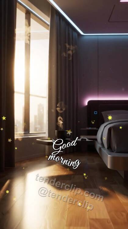 Good morning: a sunbeam opens the curtains