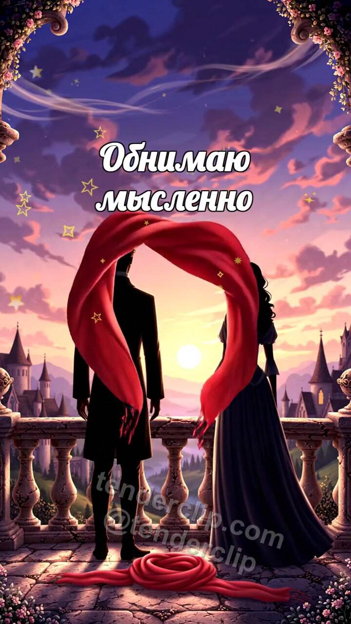 Обнимаю мысленно: один шарф обнимает двоих