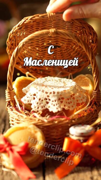 С Масленицей: корзинка осторожно открывается