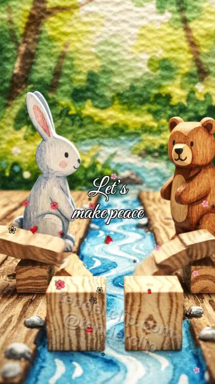 Let’s make peace: blocks make a small bridge