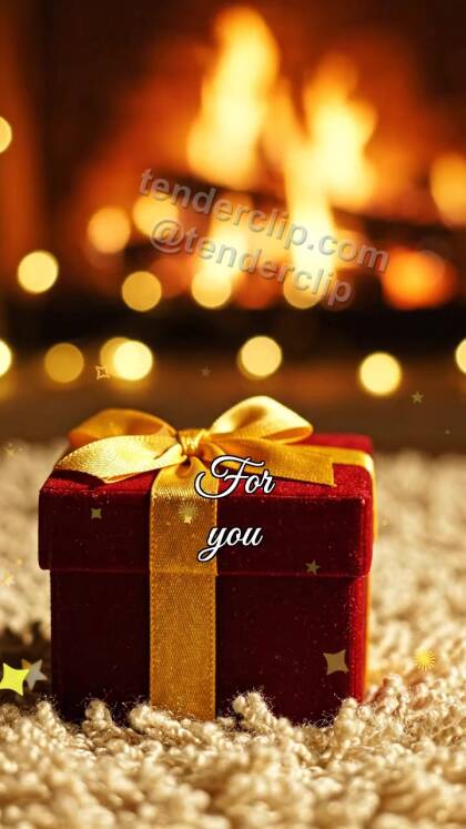 For you: gift box shyly opens