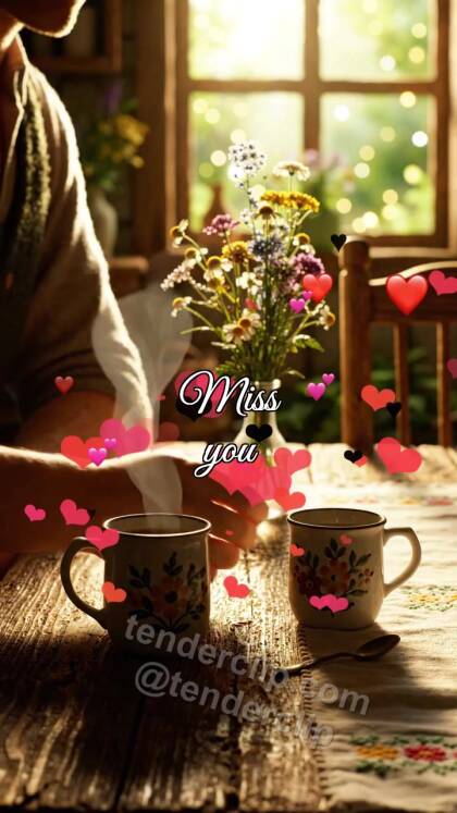 Miss you: second cup waits on the table