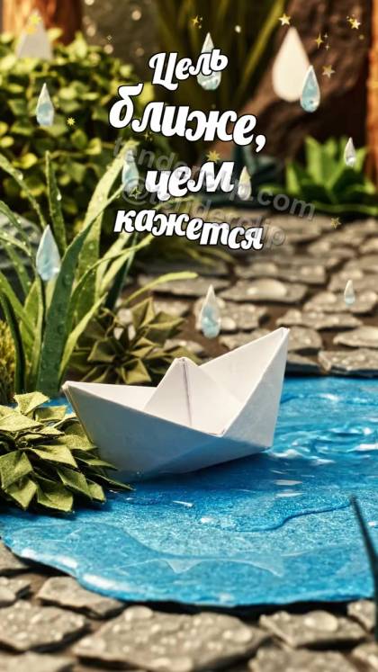 Цель ближе, чем кажется: маленькая лодочка переплывает лужу