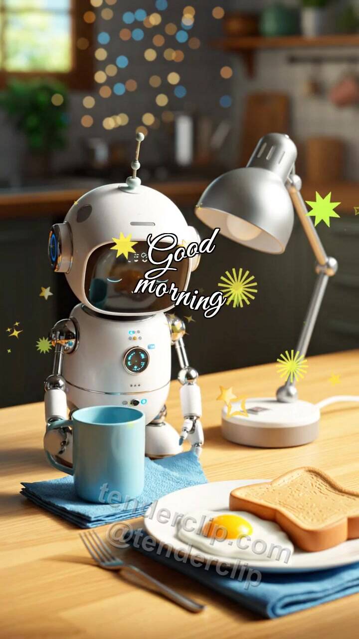 Good morning: tiny robot serves breakfast
