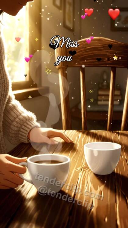Miss you: second cup waits on the table