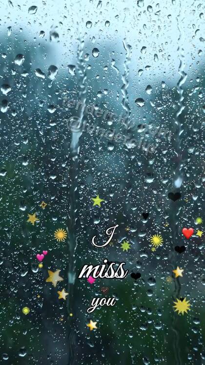 I miss you: rain stops at window