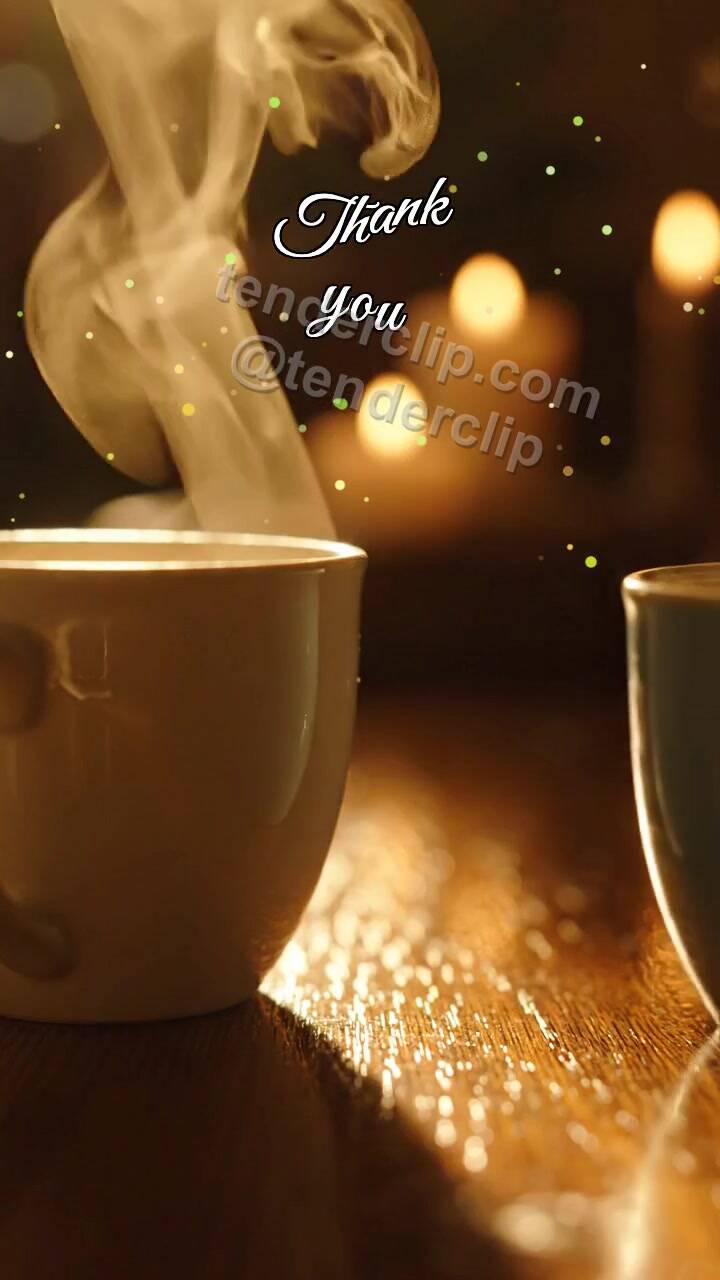 Thank you: two cups move closer