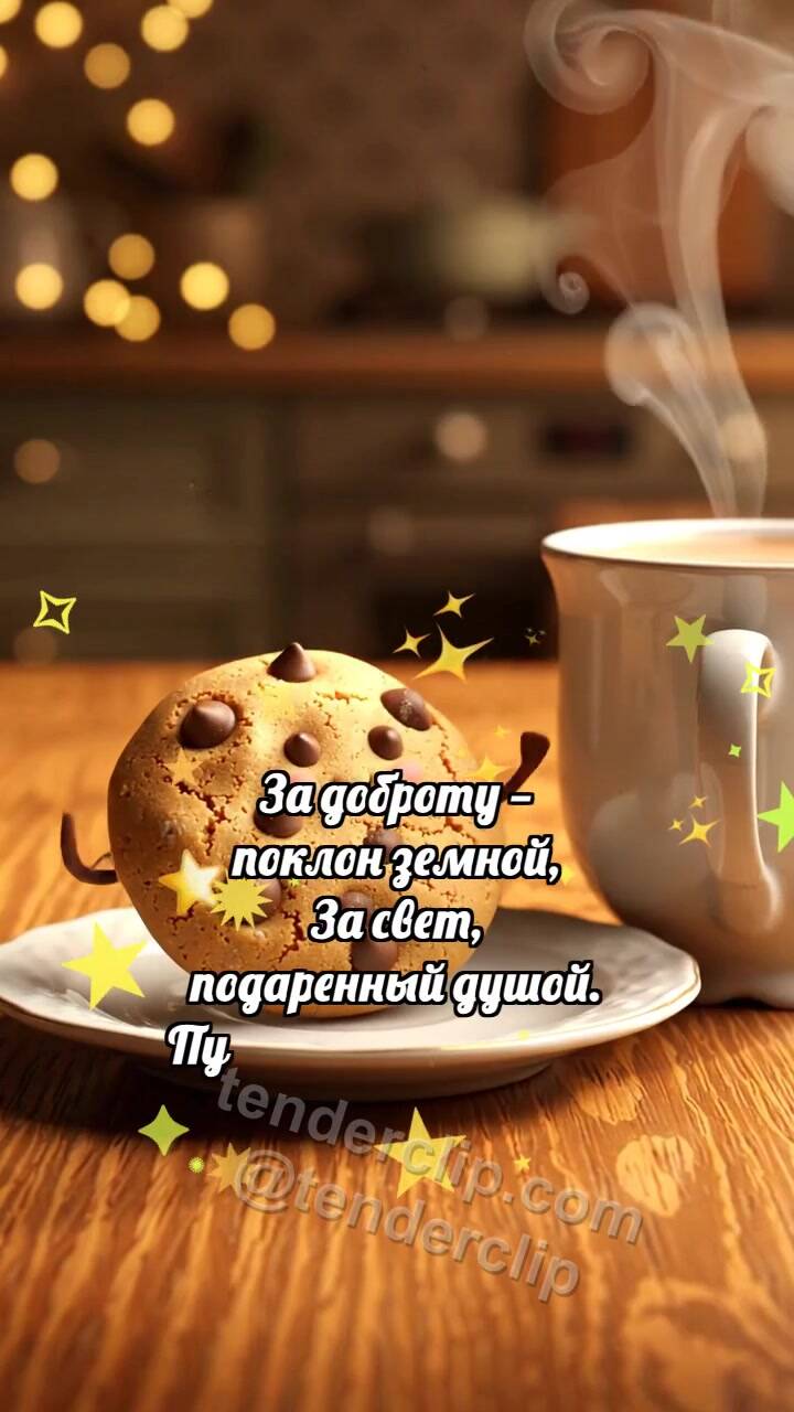 Спасибо: Печенье благодарит чашку