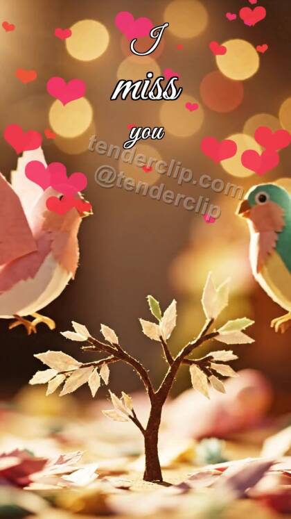 I miss you: two paper birds settle