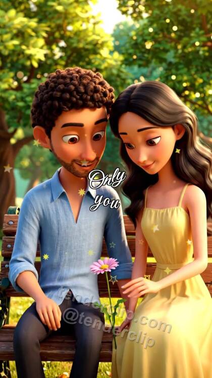 Only you: man and woman place a flower on a bench