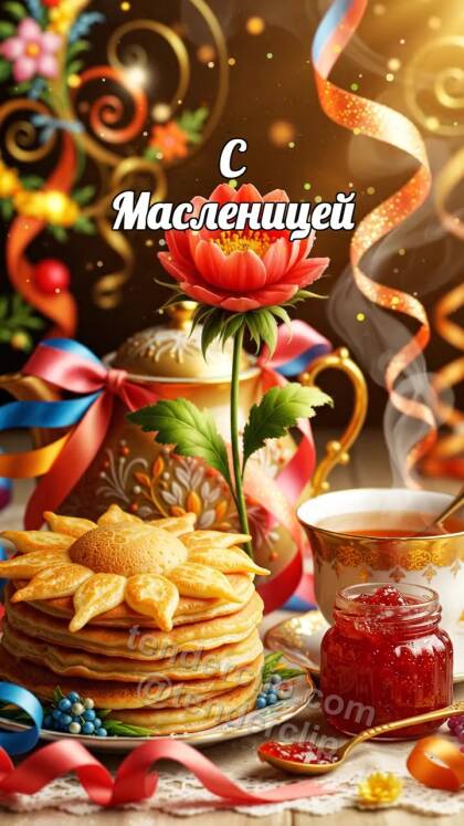 С Масленицей: цветок мягко протягивают вперёд