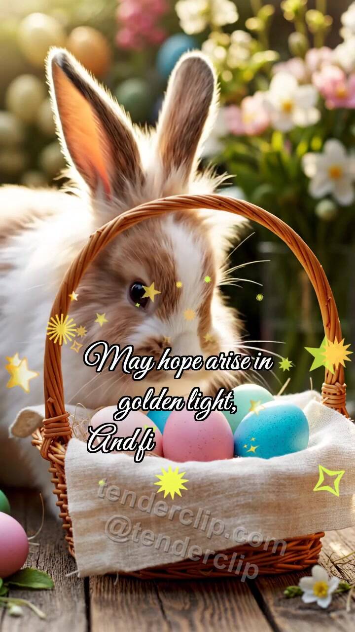Happy Easter: Bunny Hides Sunbeam