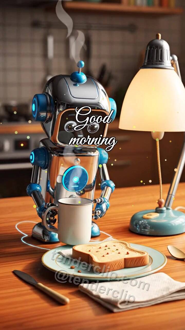 Good morning: tiny robot serves breakfast