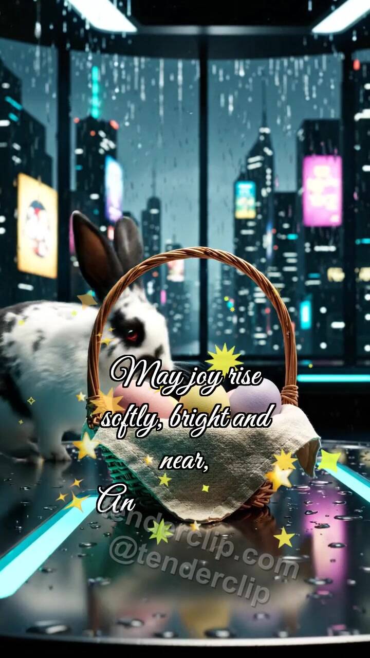 Happy Easter: Bunny Hides Sunbeam