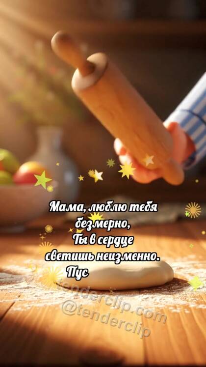 С днём матери: Скалка катает сердечко
