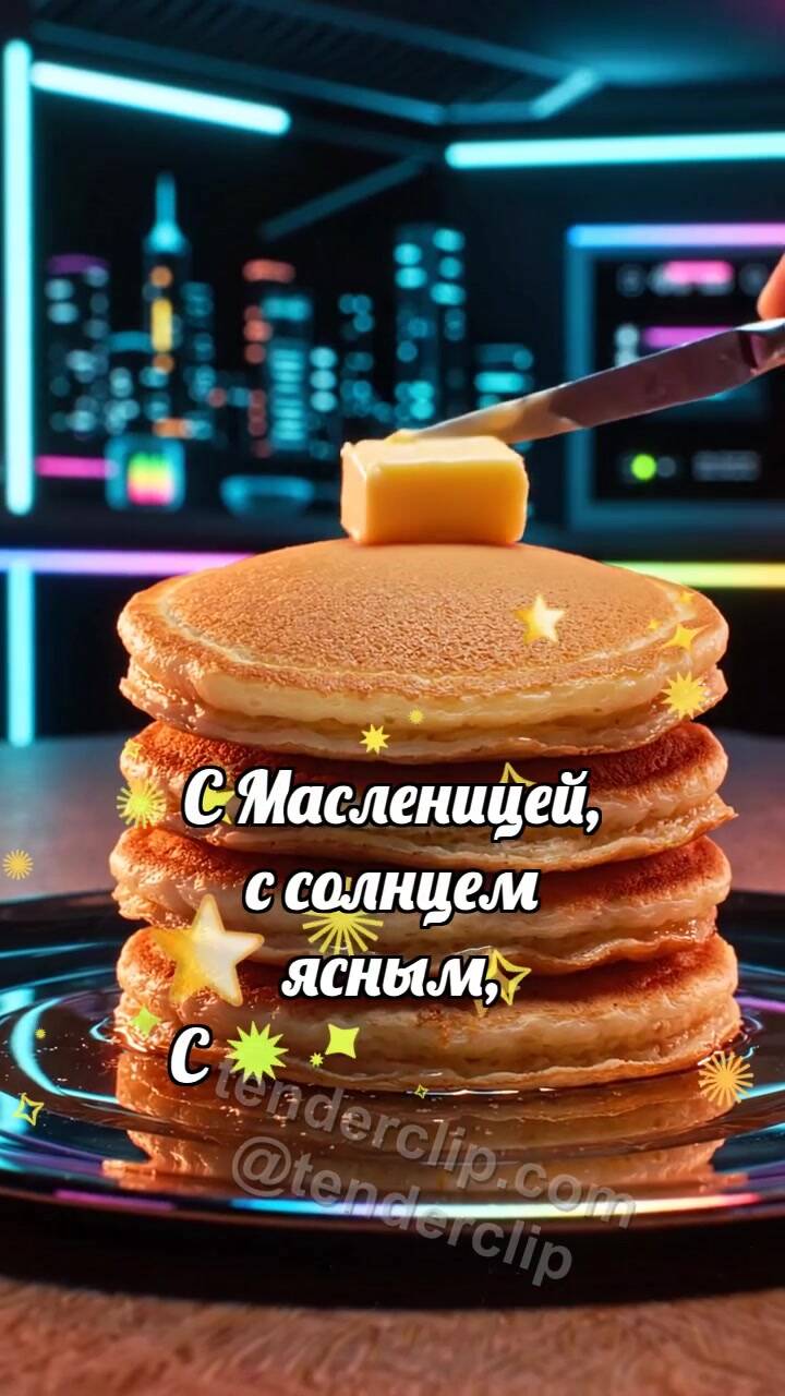 С Масленицей: Блинчик ловит масло