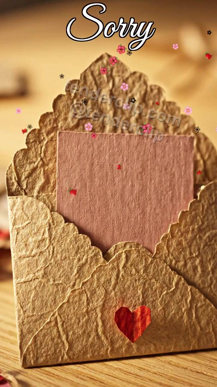 Sorry: envelope hugs a card