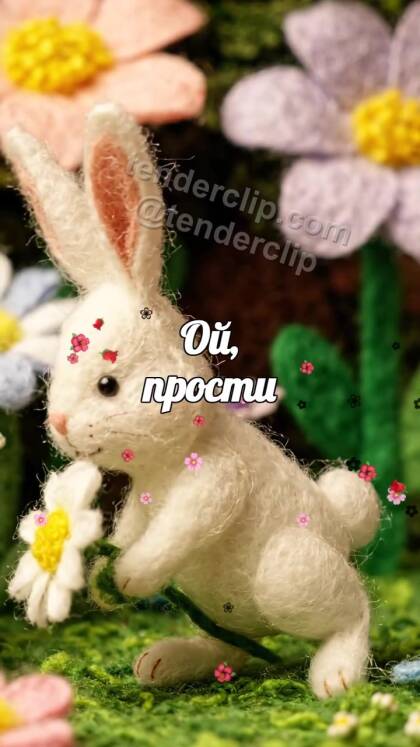 Ой, прости: зайчик протягивает цветок