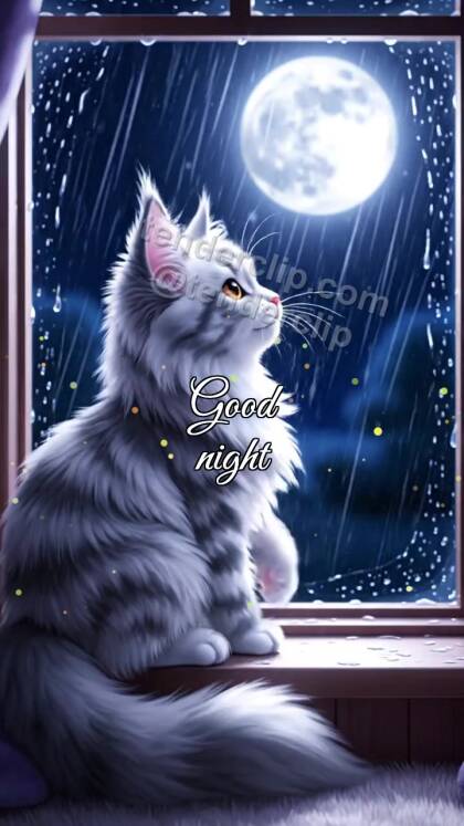Good night: Sleepy Cat Window