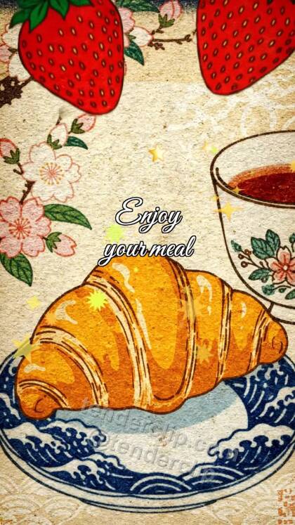 Enjoy your meal: croissant opens breakfast plate